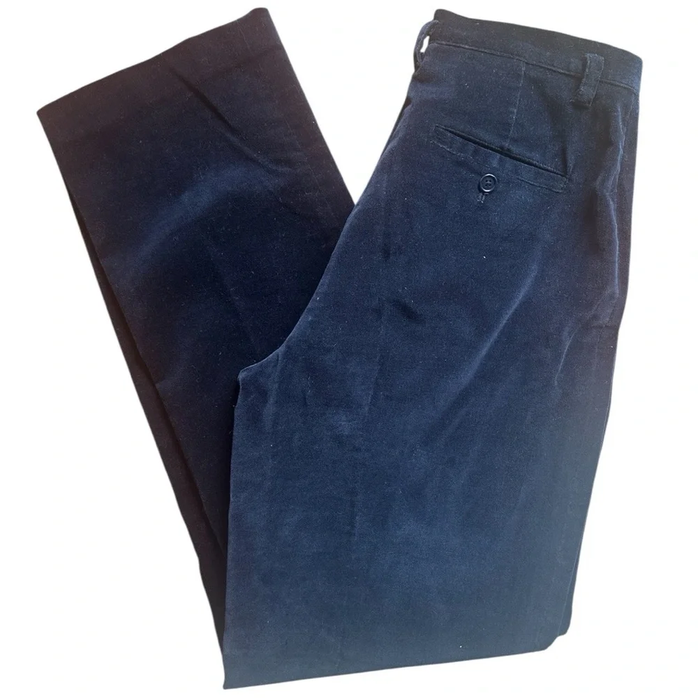 Lauren Ralph Lauren Women’s Deep Navy Velour Classic Trouser Pants Size 6